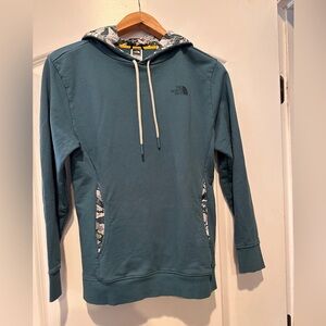 The North Face Liberty Fabric Blue Teal Hoodie Pullover Women's Size Medium